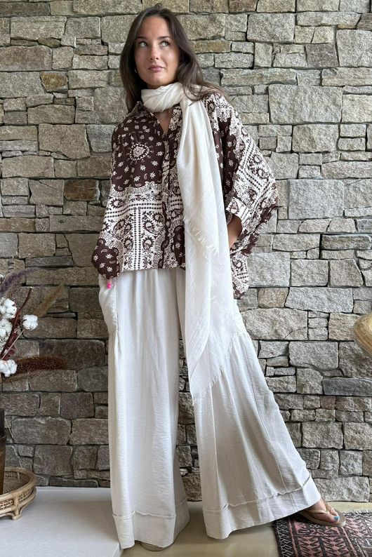 Yara Bandana Relaxed Blouse Chocolate